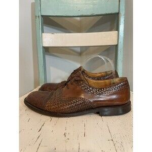 Mezlan Mens Size 10 M Salinas"‎ Genuine Crocodile Brown Leather Shoes Cap Toe